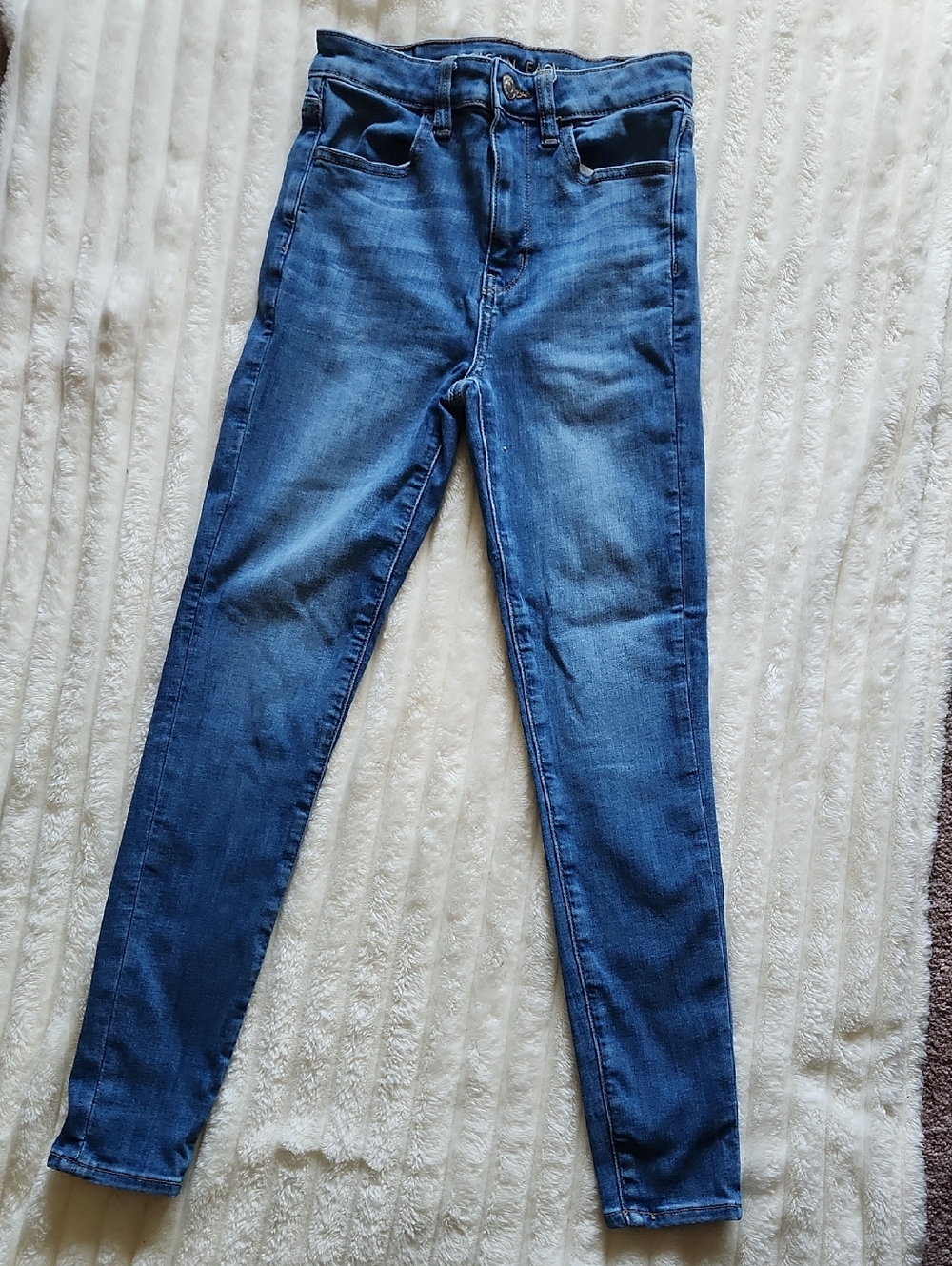 American Eagle Outfitters Dark Blue High-Rise Skinny Jeans